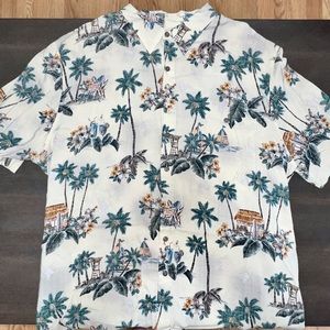Batik Bay Tropical Hawaiian Button Down, Size XXLarge